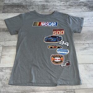 Nascar T Shirt Gray Daytona Speedway Racer Size XL Embroidery